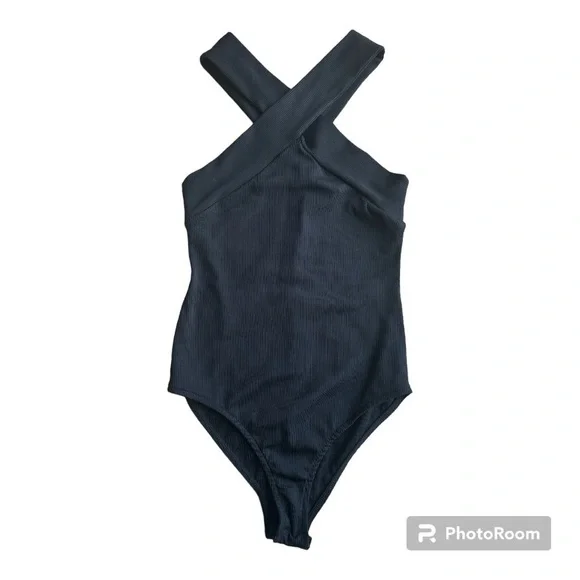 Zara Trafaluc S/S18 Black Criss Cross Bodysuit - Small - Picture 1 of 4